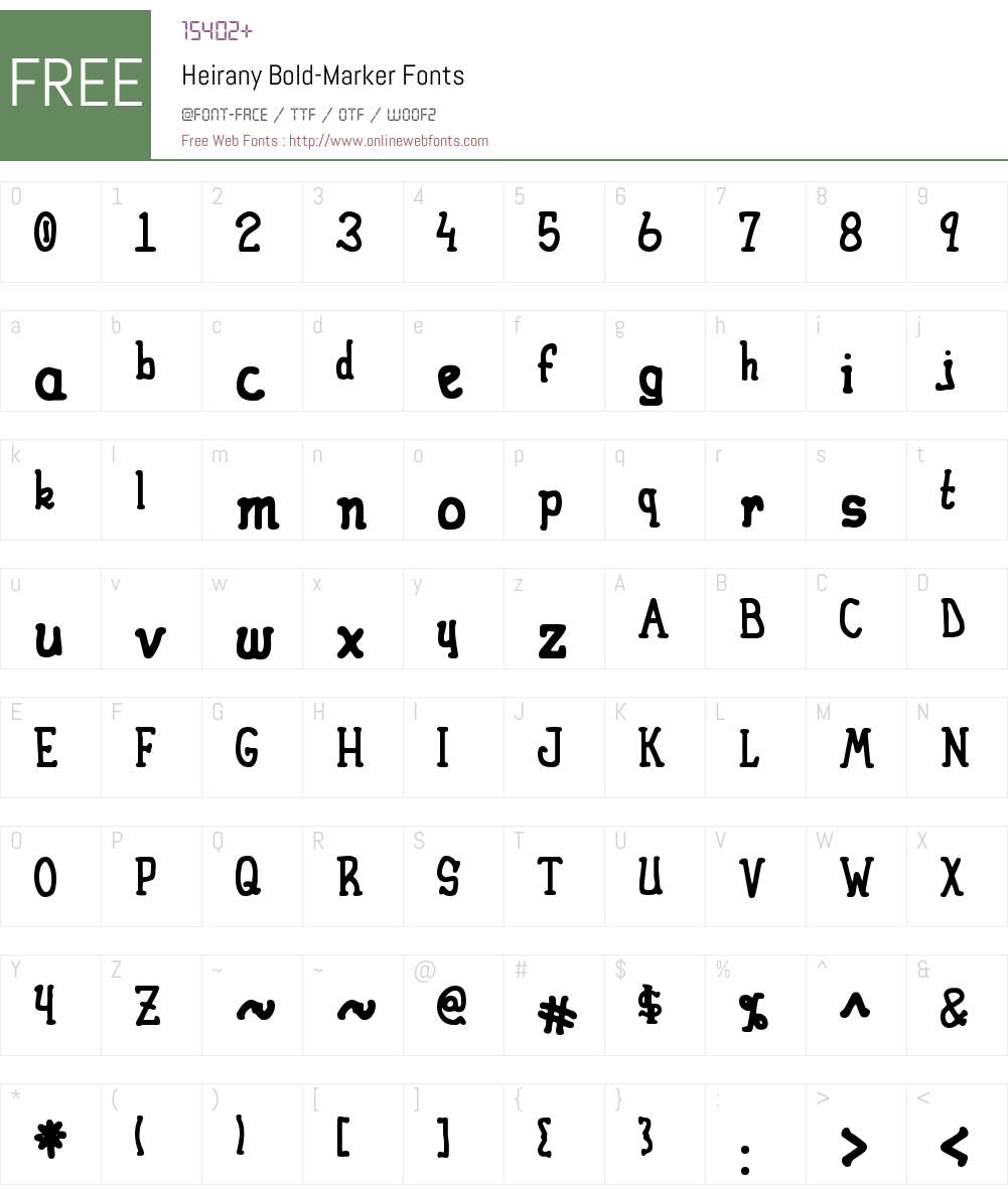 Heirany Bold-Marker Font Screenshots