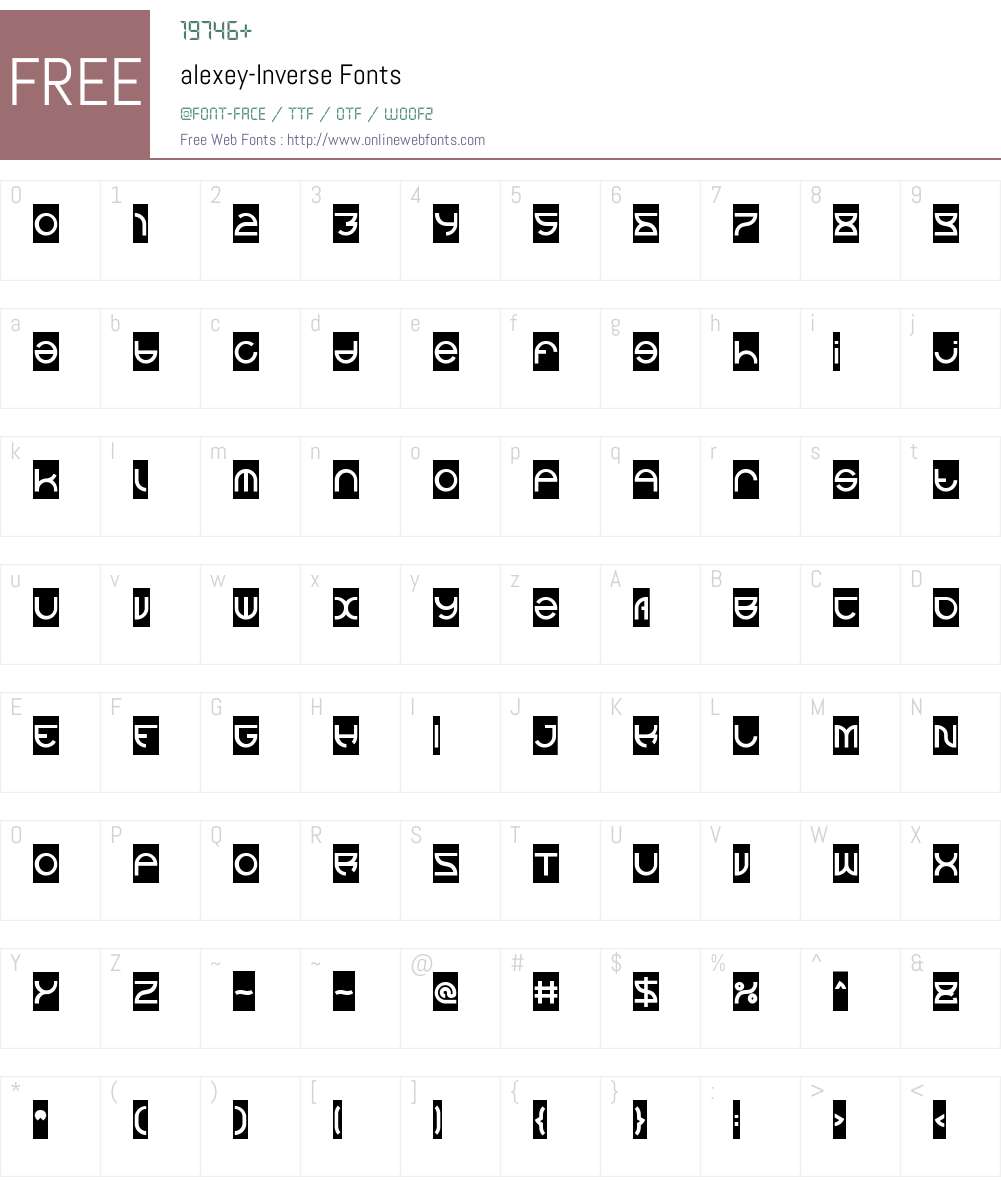 alexey-Inverse Font Screenshots