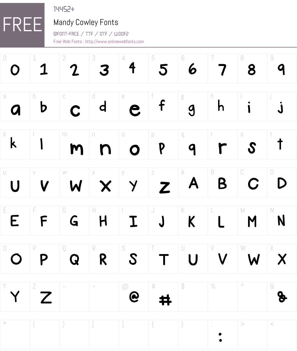 Mandy Cowley Font Screenshots