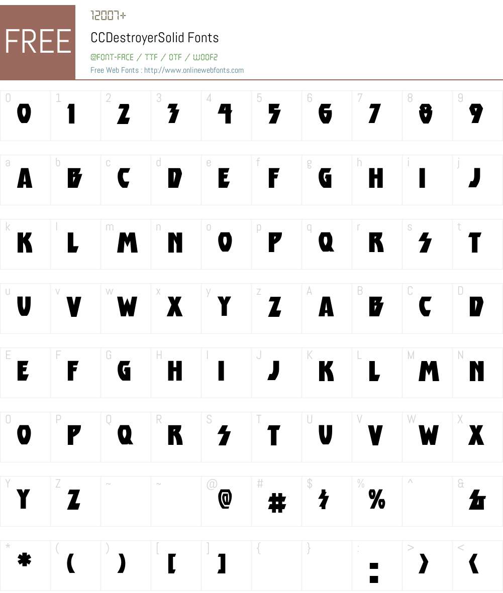 CCDestroyerSolid Font Screenshots