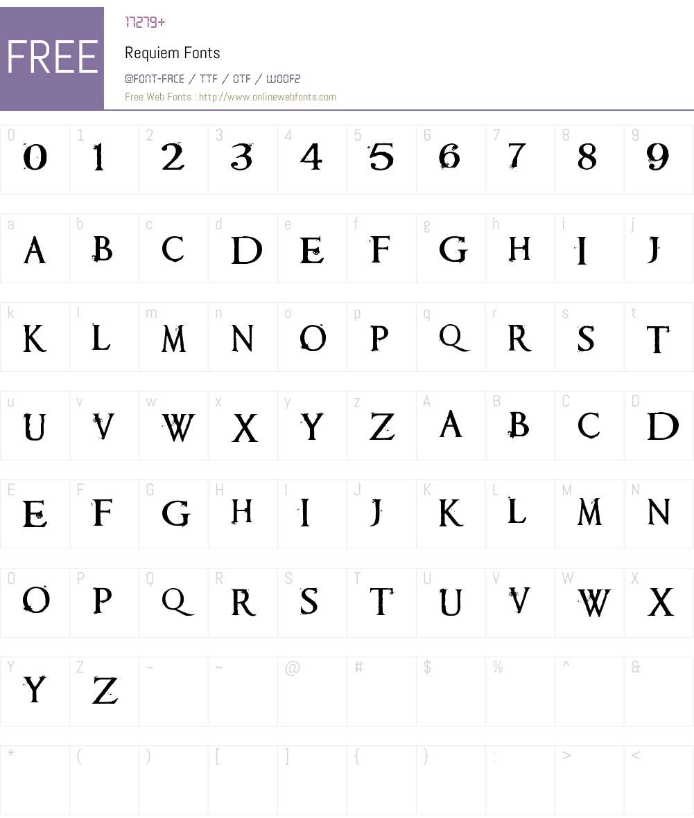 Requiem Font Screenshots