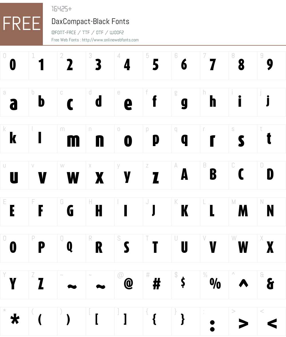 DaxCompact-Black Font Screenshots
