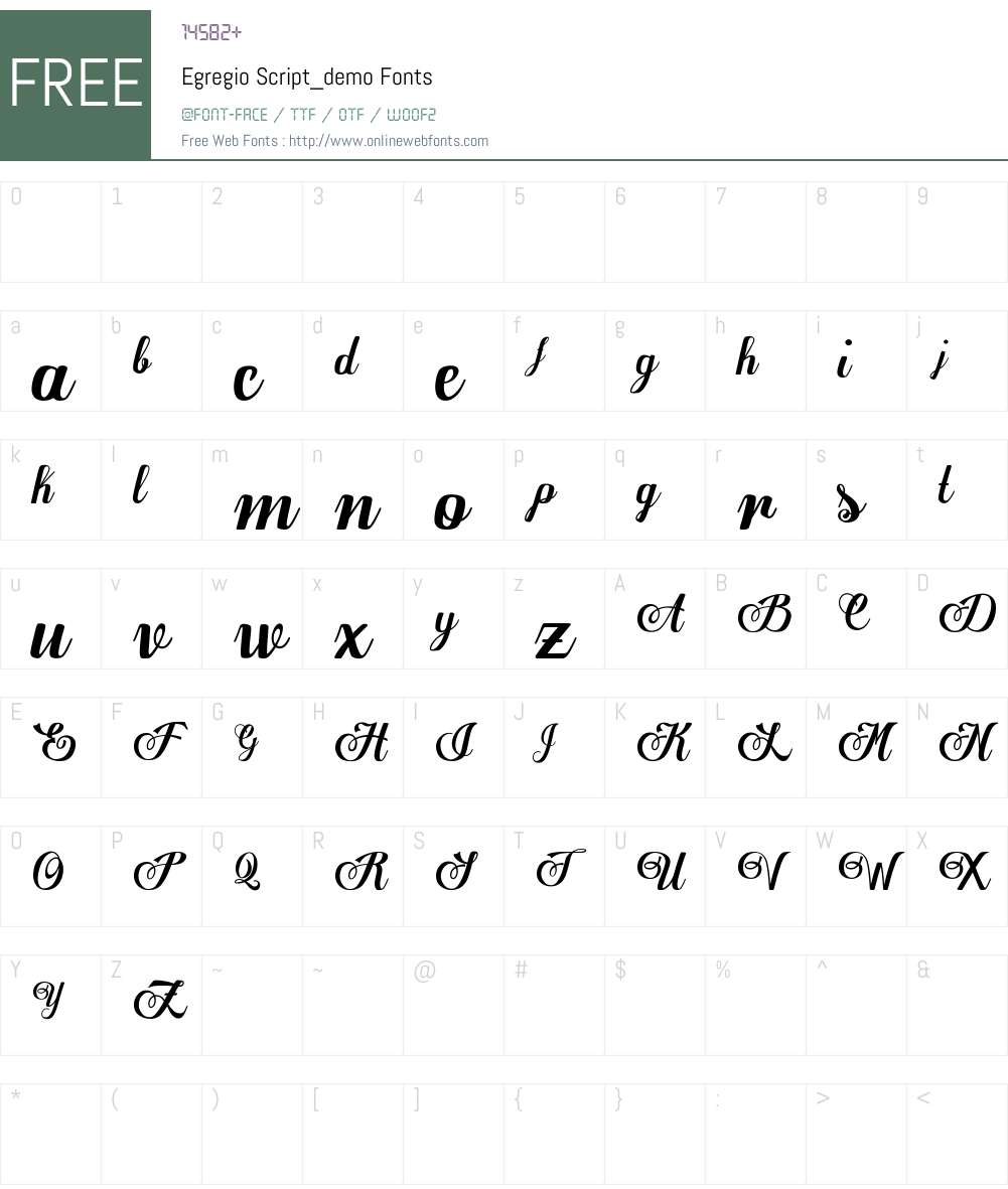 Egregio Script_demo Font Screenshots