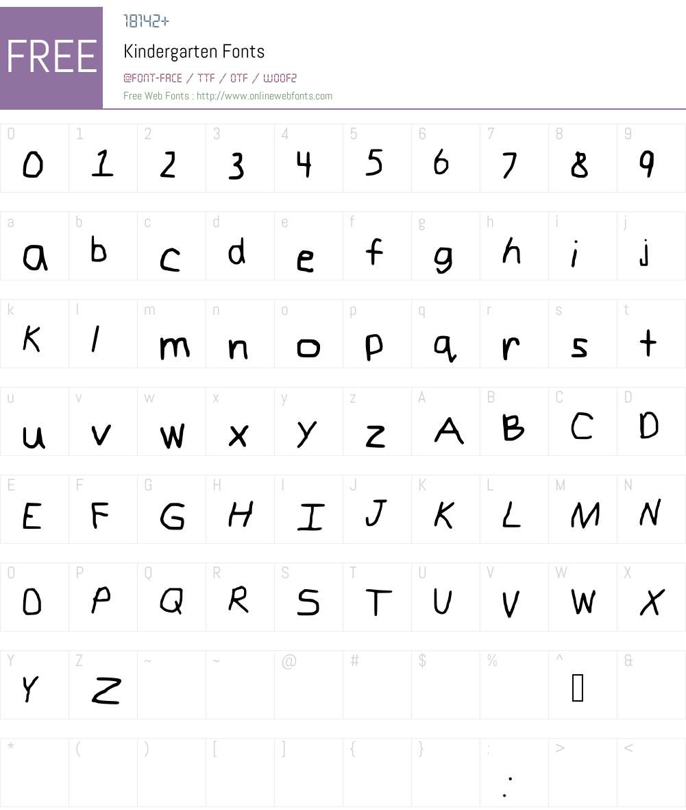 Kindergarten Font Screenshots