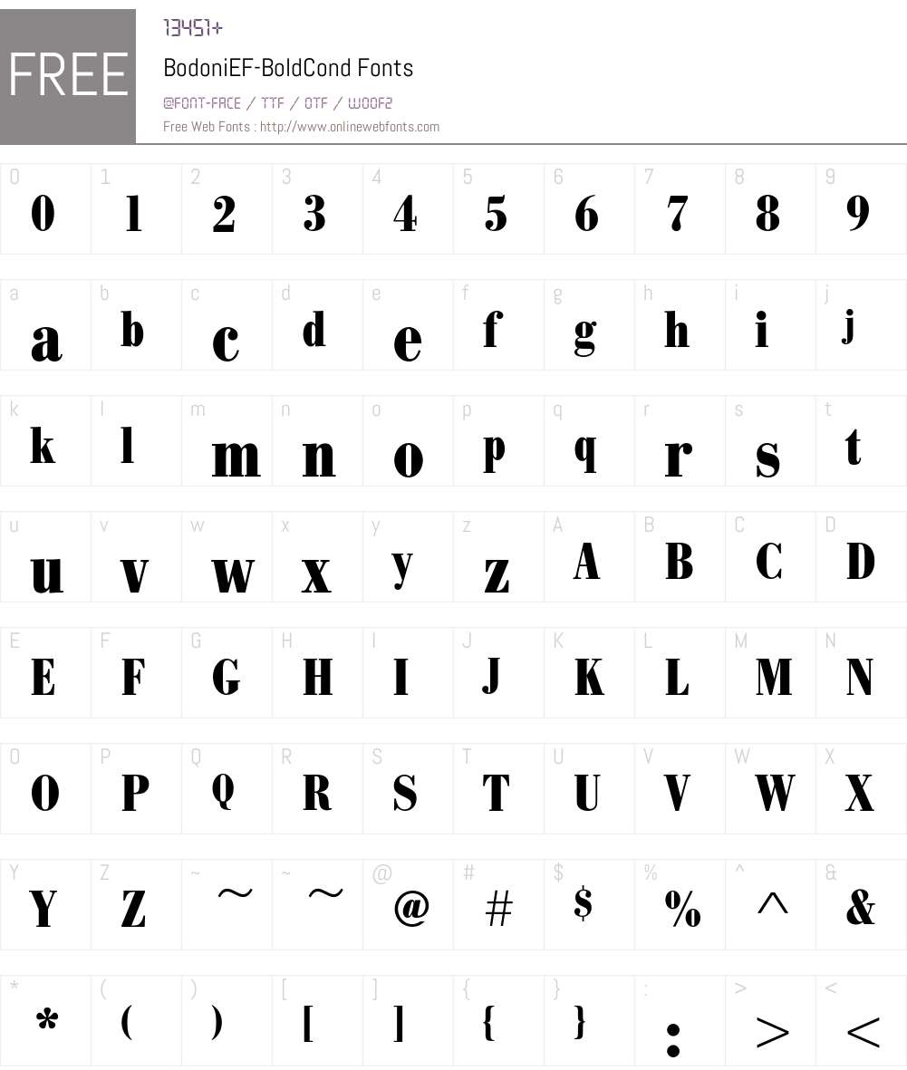 BodoniEF Font Screenshots