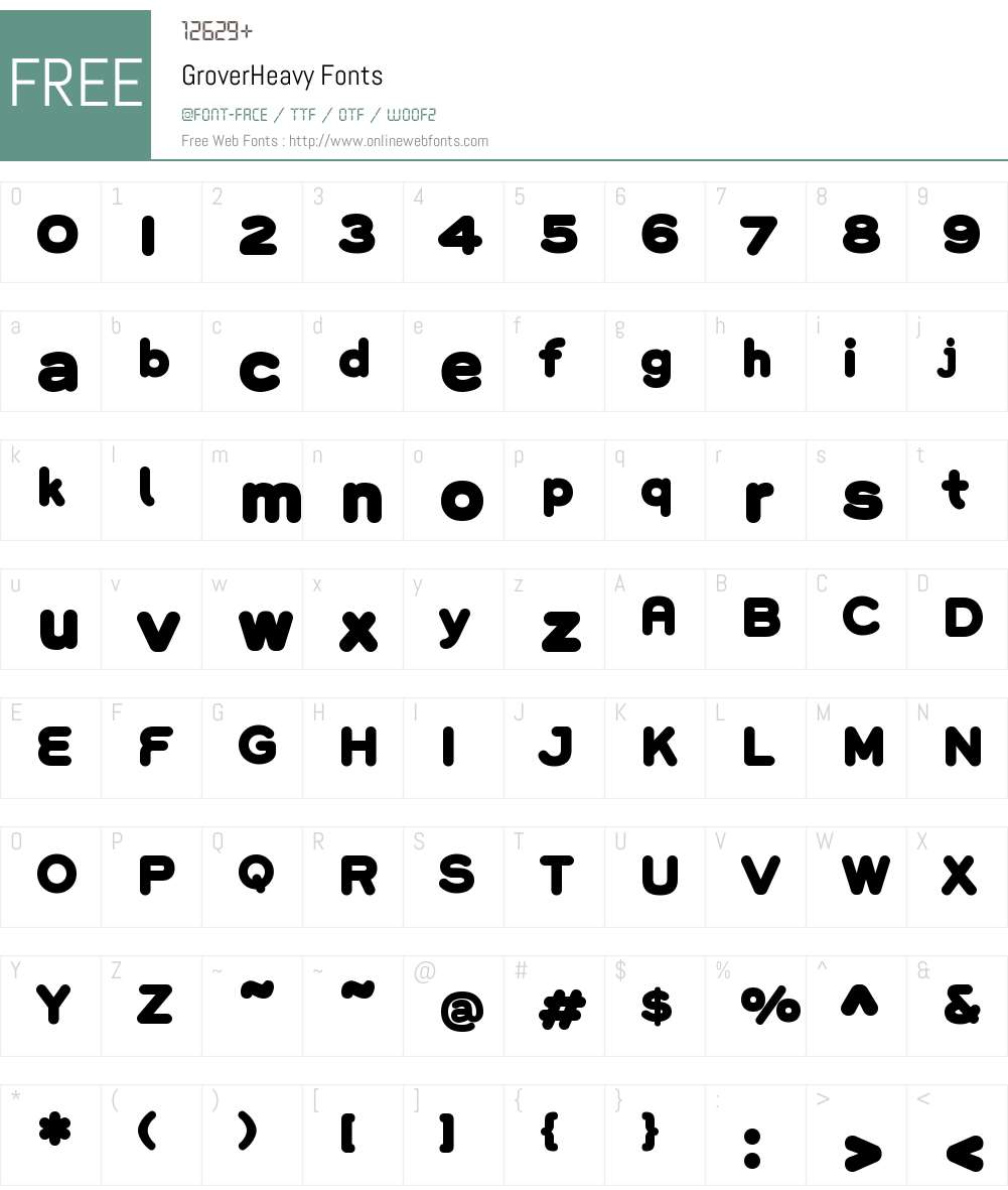 Grover Heavy Font Screenshots