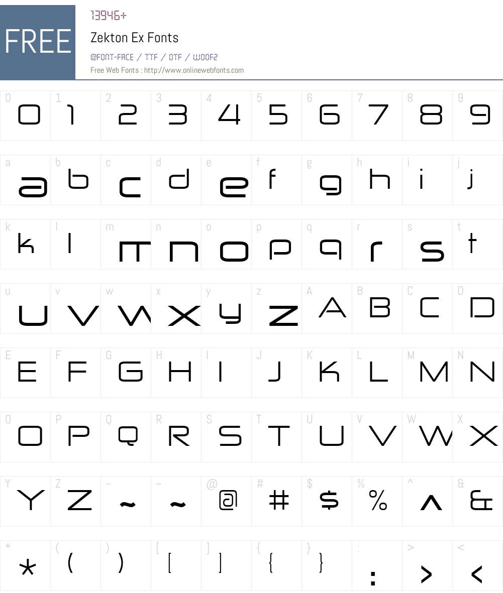 Zekton Ex Font Screenshots