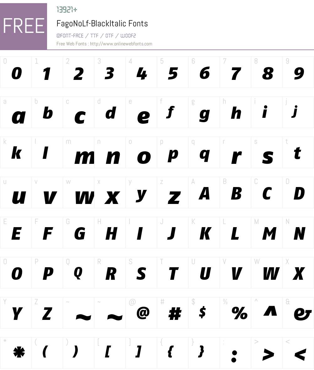 FagoNoLf Font Screenshots