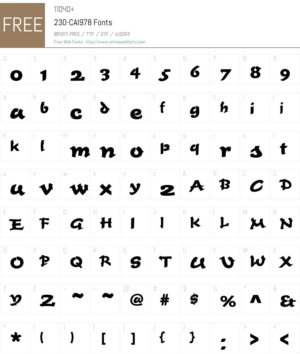 230-CAI978 Font Screenshots