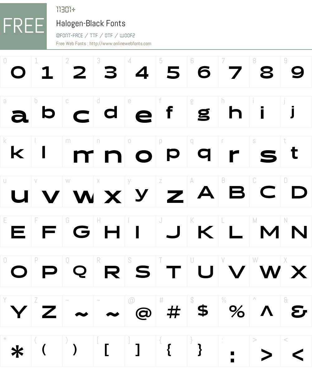 Halogen-Black Font Screenshots