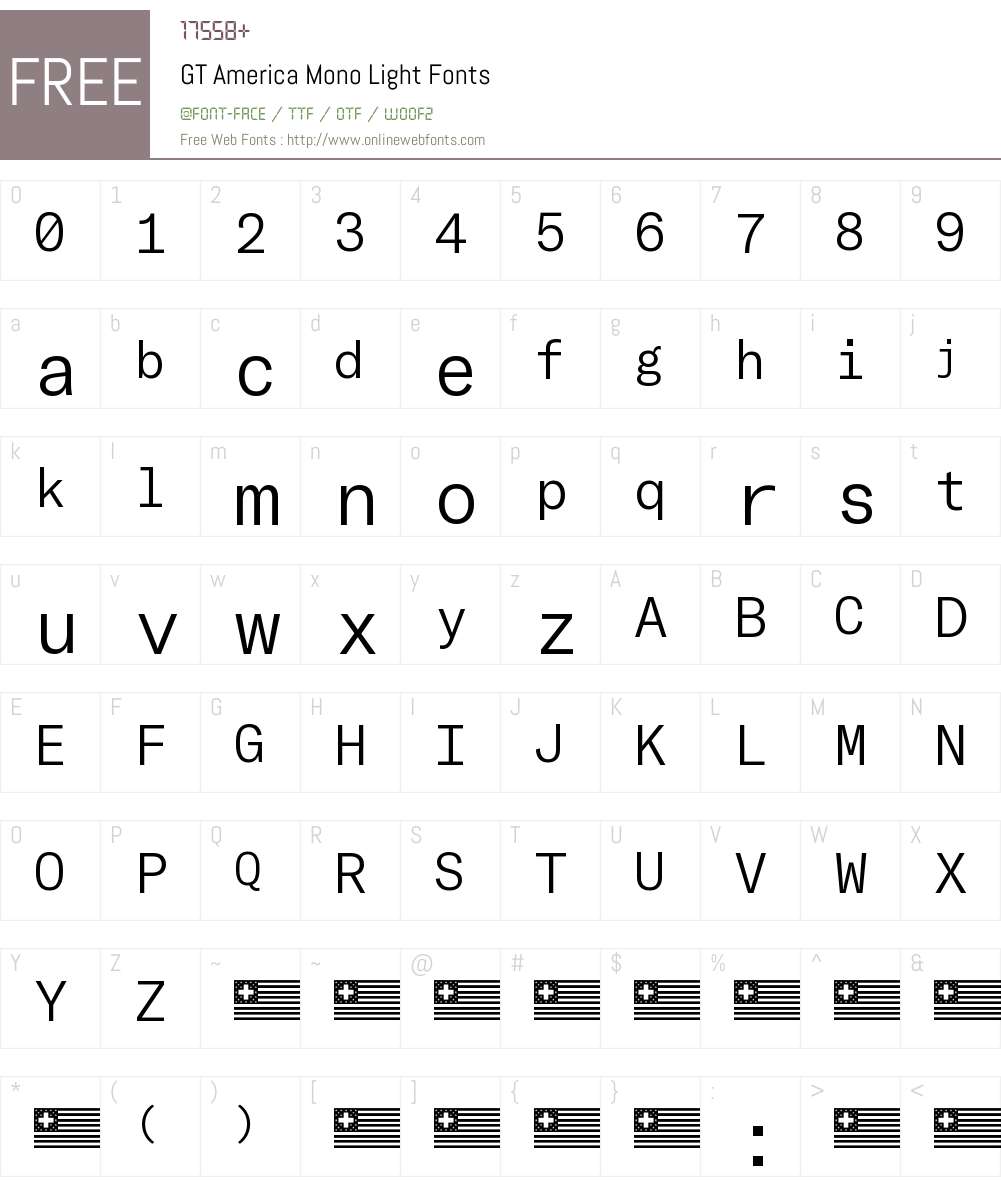 GT America Mono Light Font Screenshots