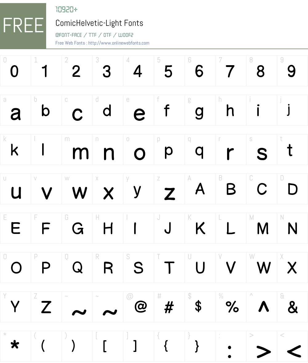 Comic Helvetic Font Screenshots