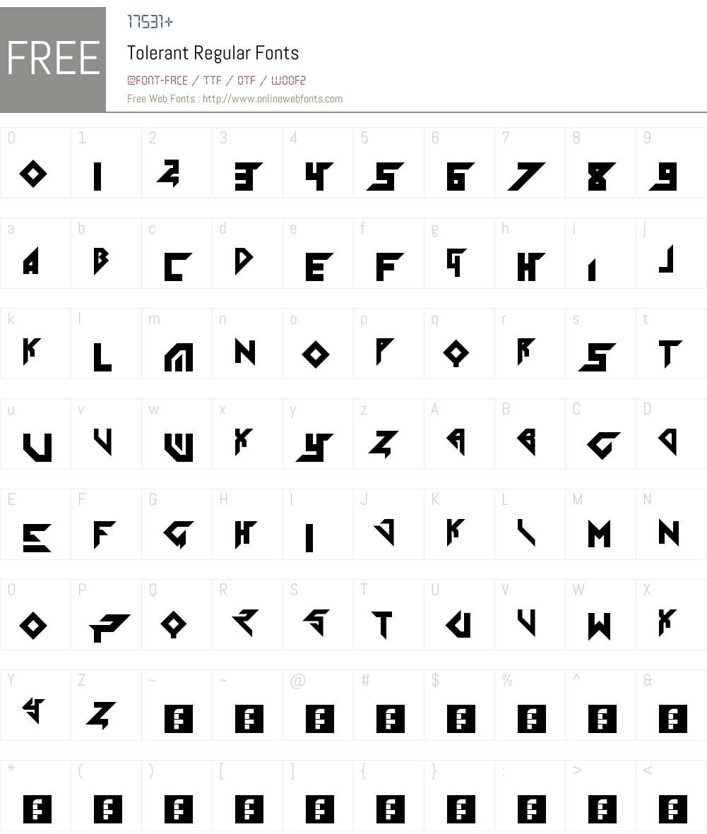 Tolerant Font Screenshots