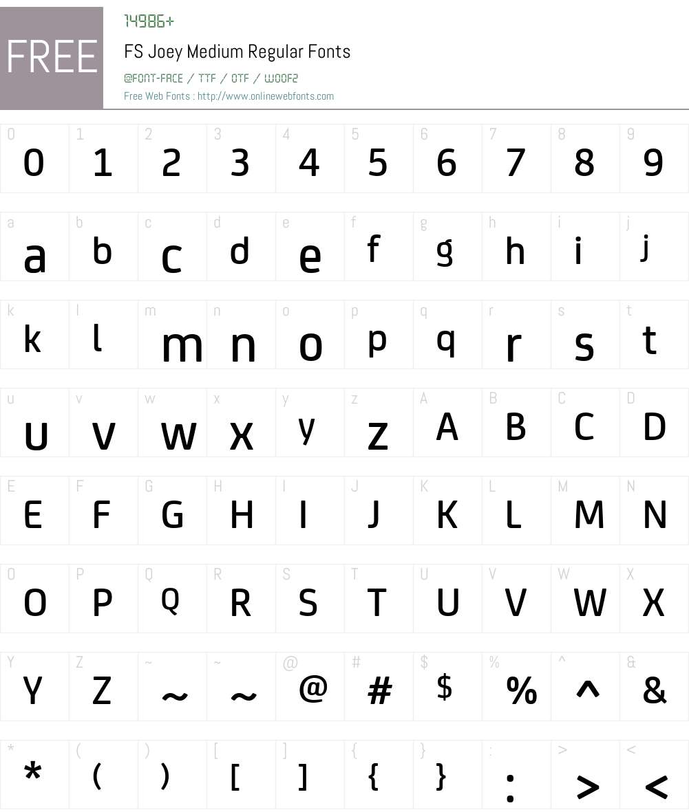FS Joey Medium Font Screenshots