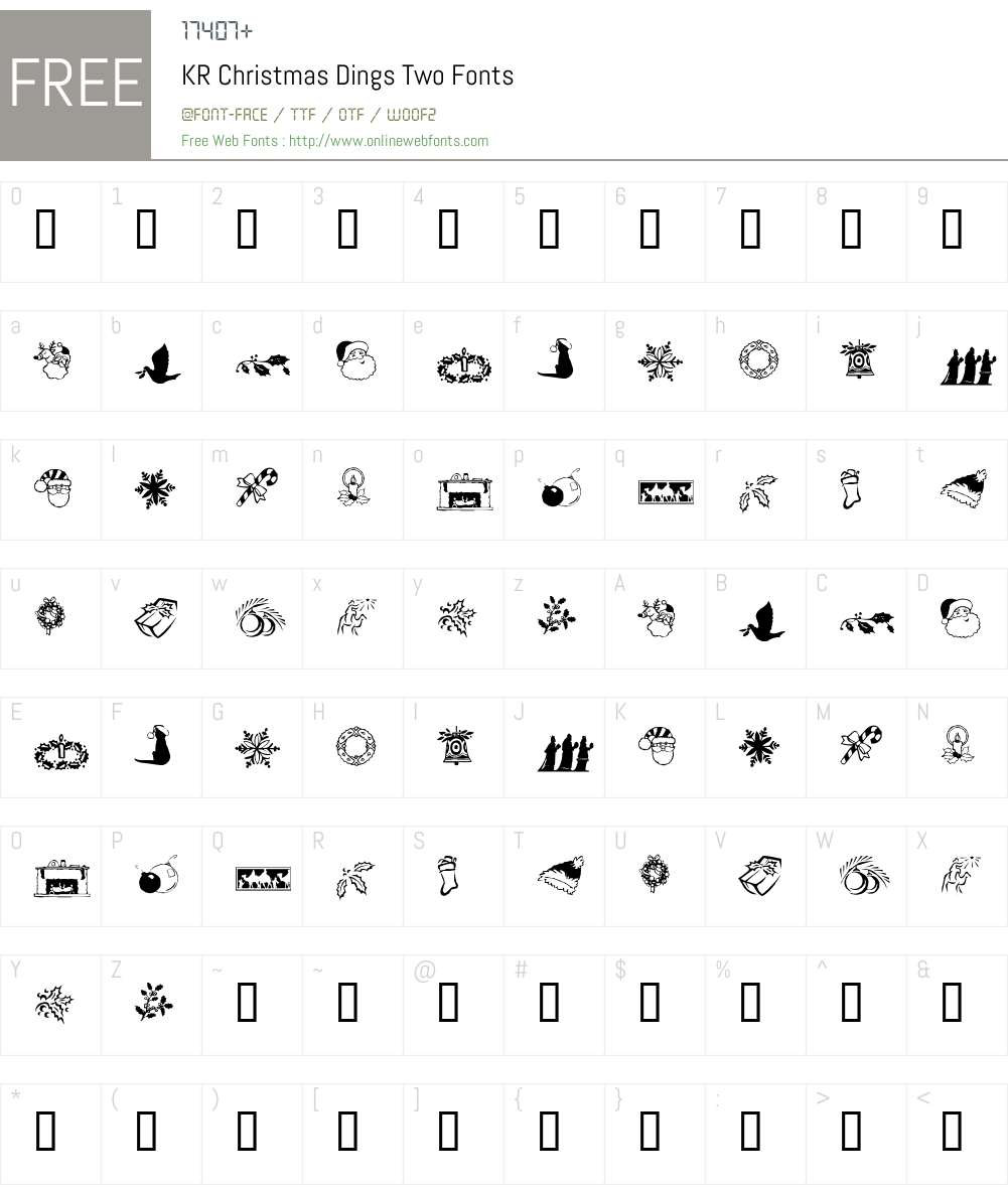 KR Christmas Dings Two Font Screenshots