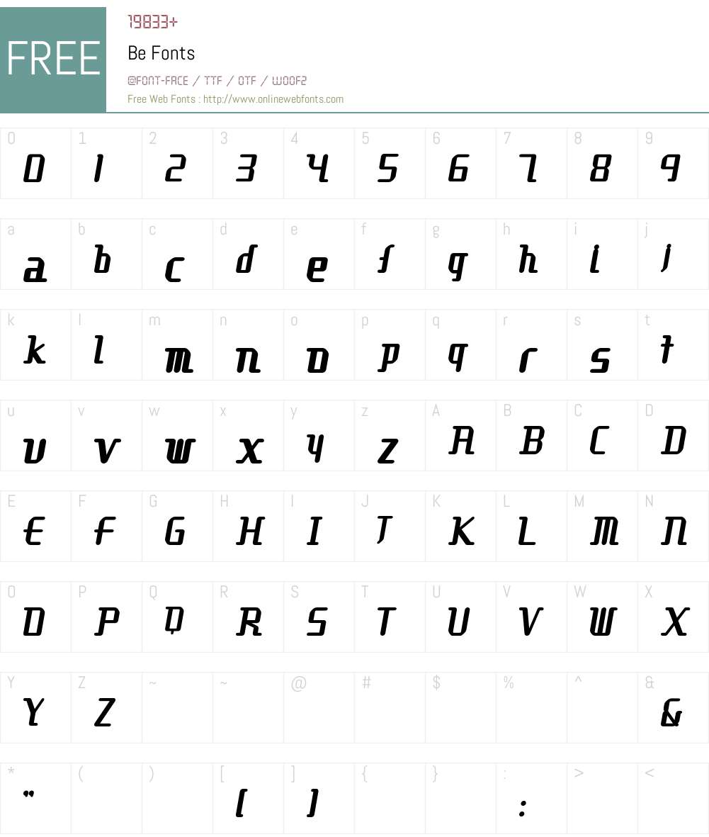 Be Font Screenshots