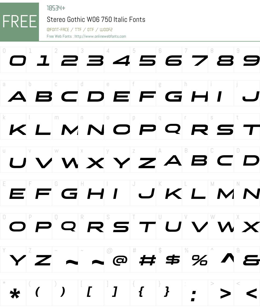 Stereo Gothic Font Screenshots
