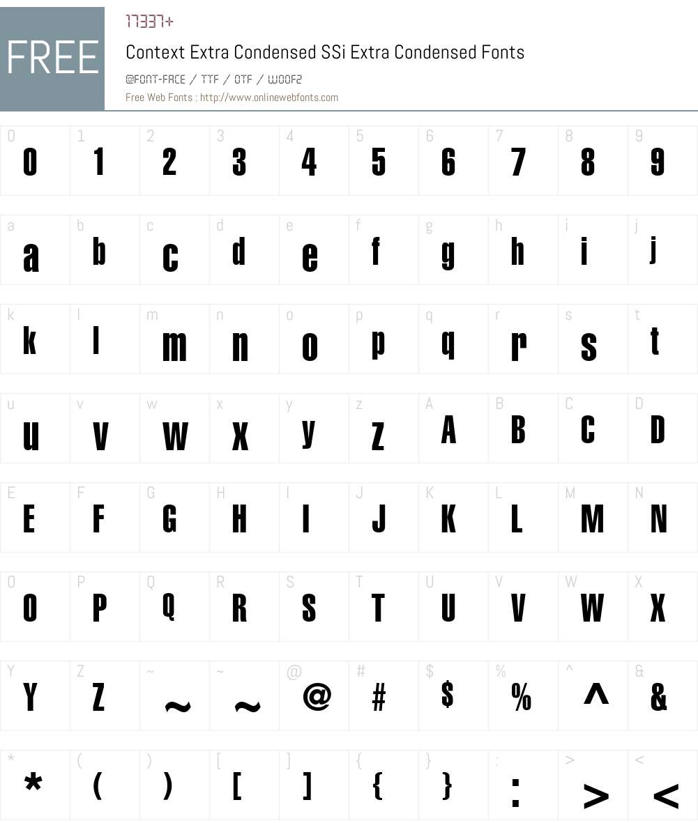 Context Extra Condensed SSi Font Screenshots