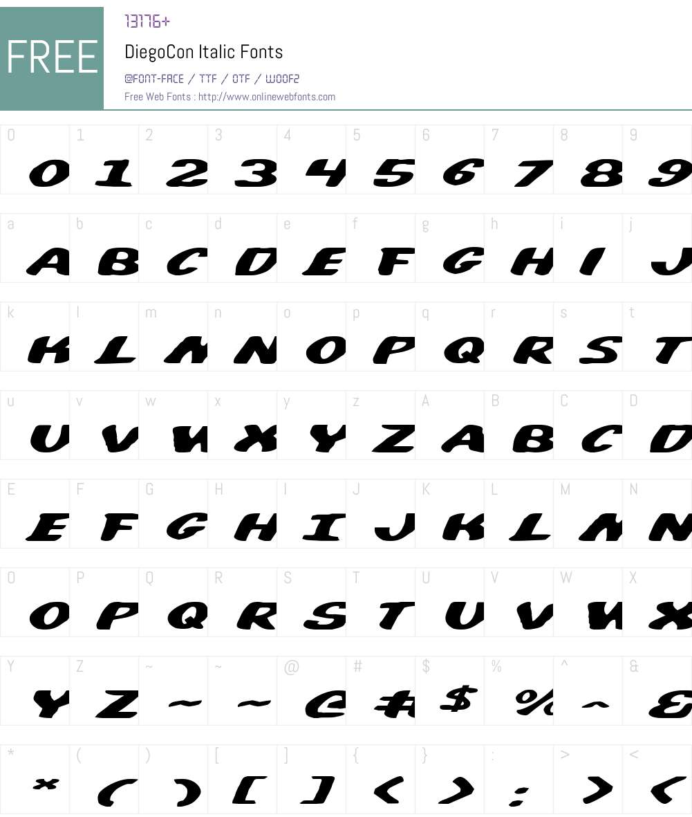 DiegoCon Font Screenshots
