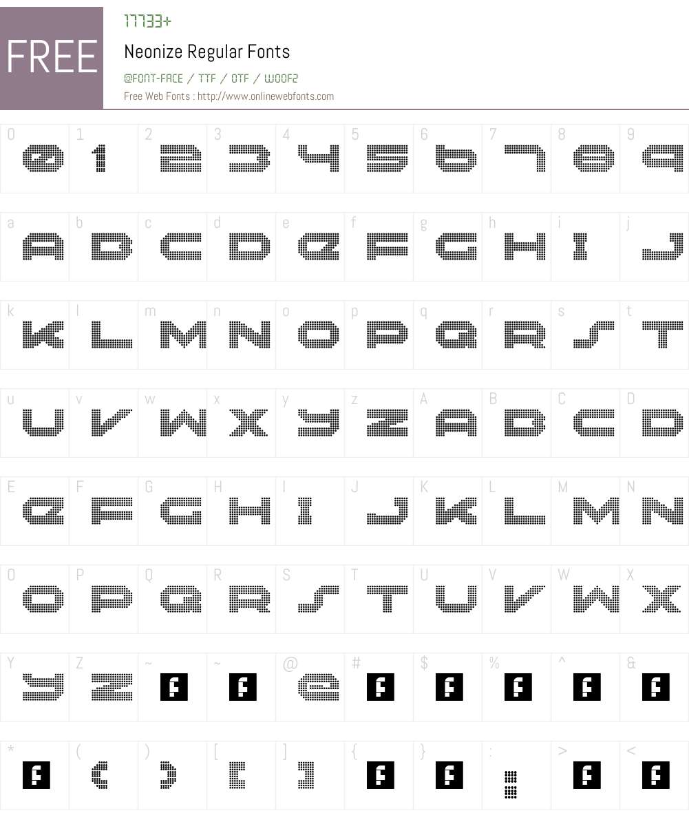 Neonize Font Screenshots