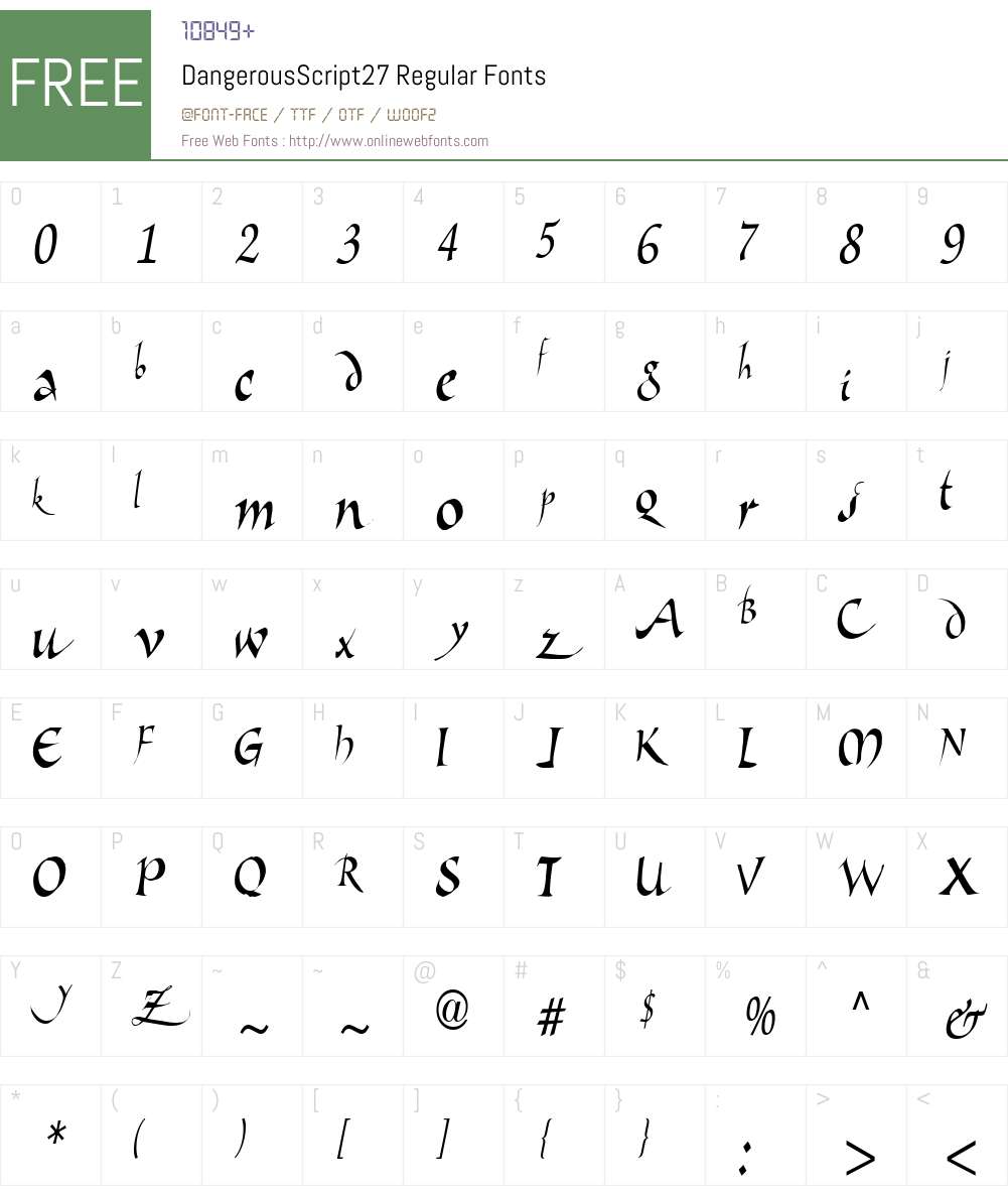 DangerousScript27 Font Screenshots