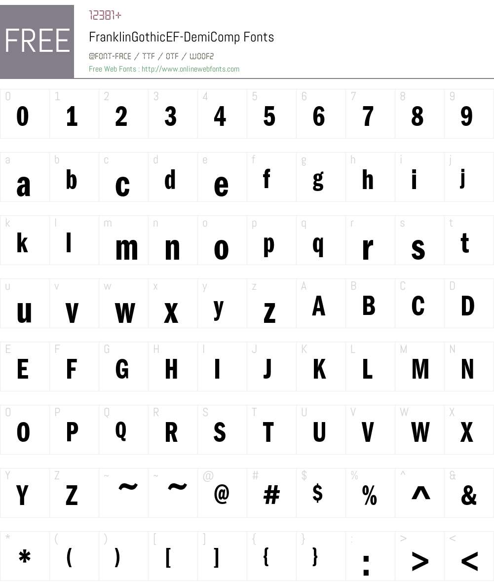 FranklinGothicEF Font Screenshots