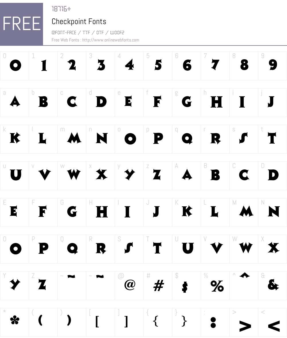 Checkpoint Font Screenshots