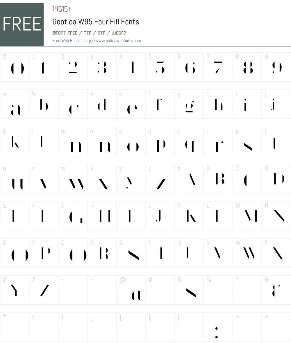 GeoticaW95-FourFill Font Screenshots