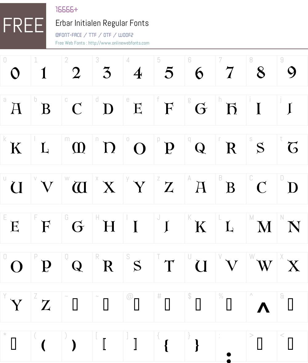 Erbar Initialen Font Screenshots