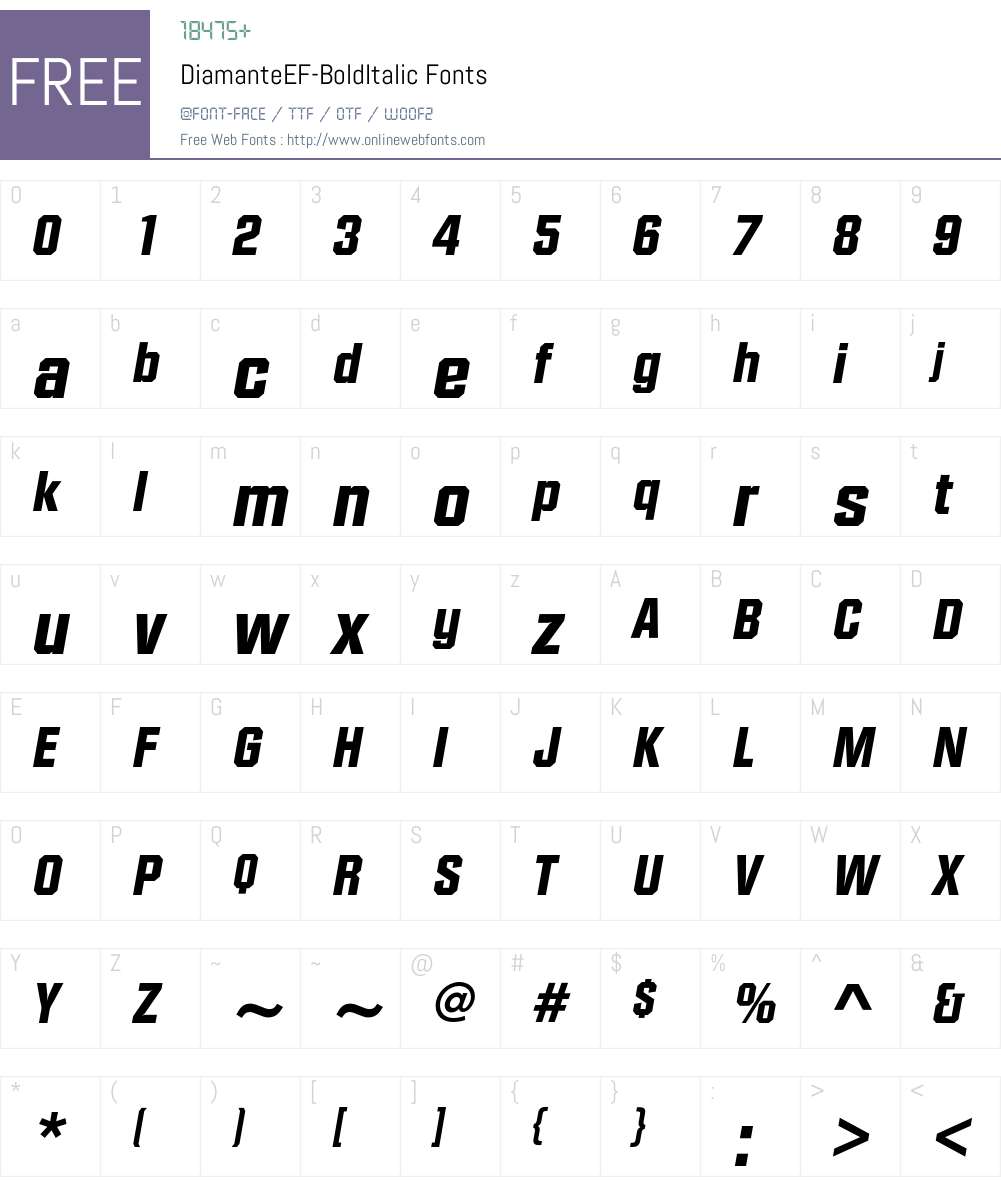 DiamanteEF Font Screenshots