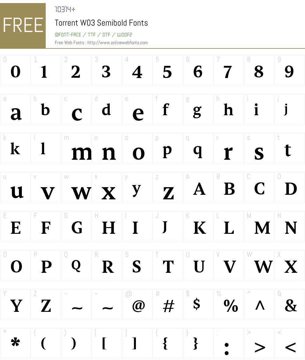 Torrent Font Screenshots
