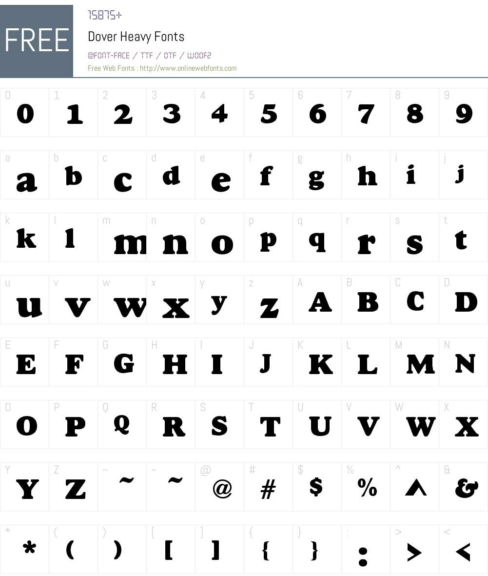 Dover Heavy Font Screenshots