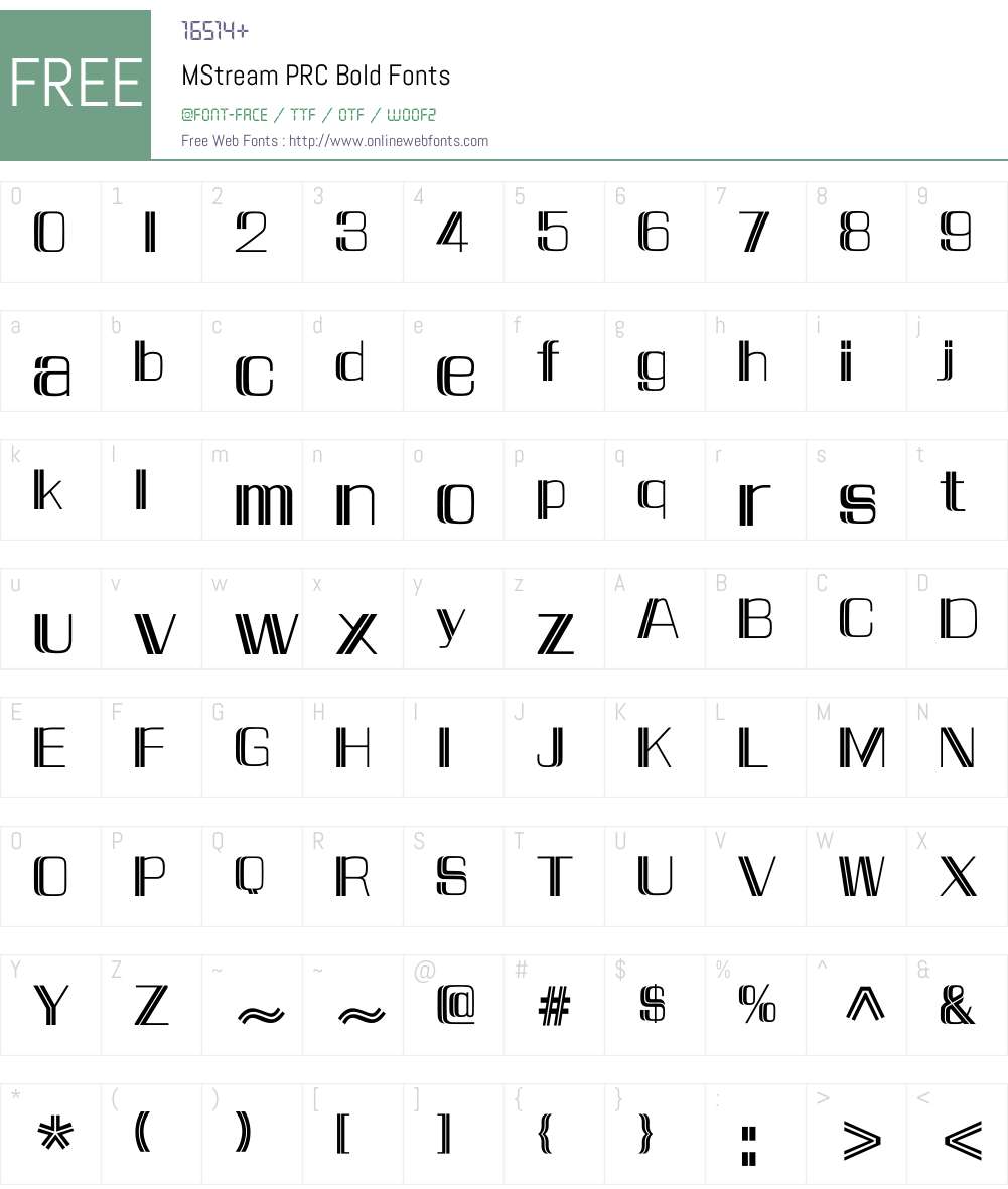 M Stream PRC Font Screenshots