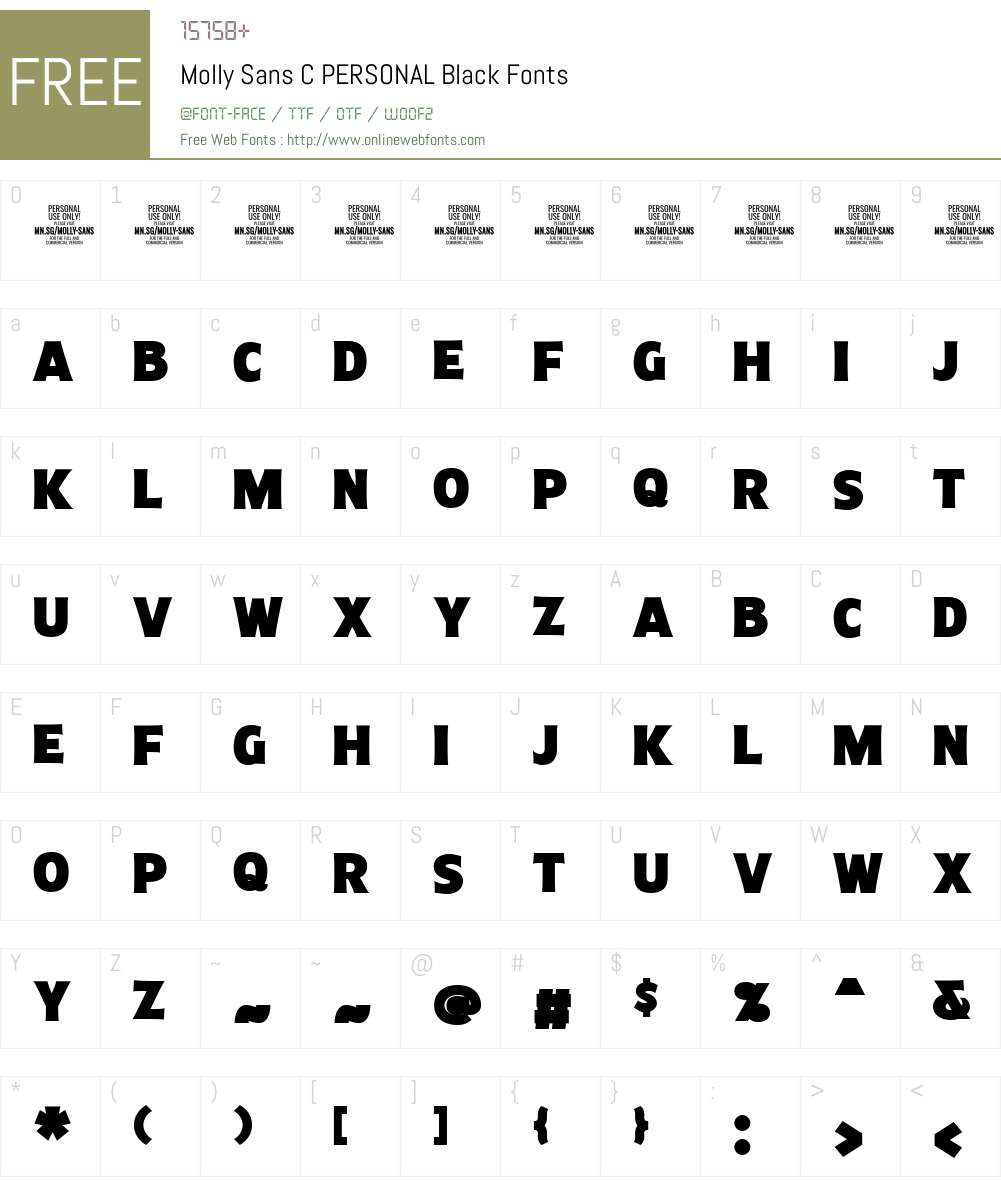 Molly Sans C PERSONAL Font Screenshots