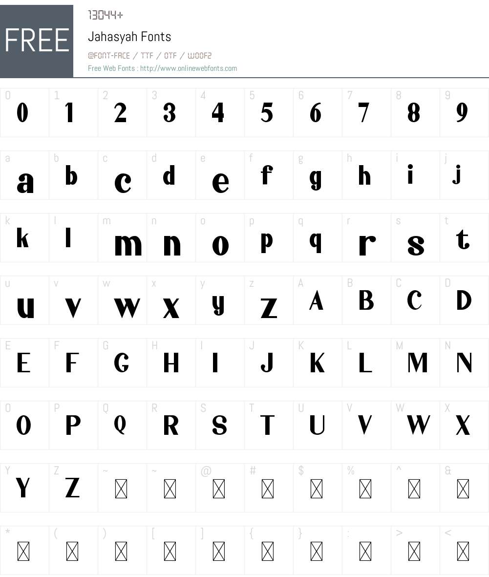 Jahasyah Font Screenshots