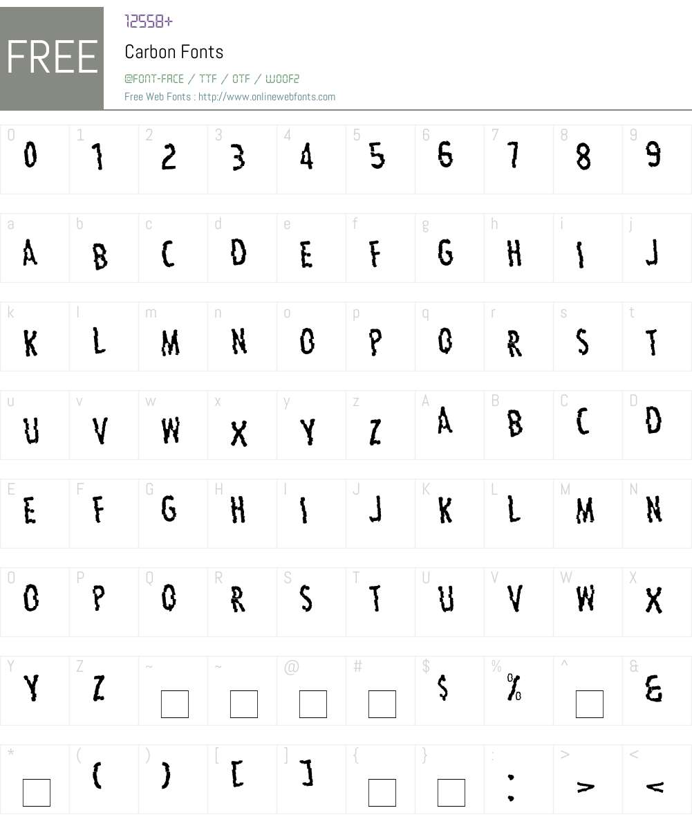 Carbon Font Screenshots