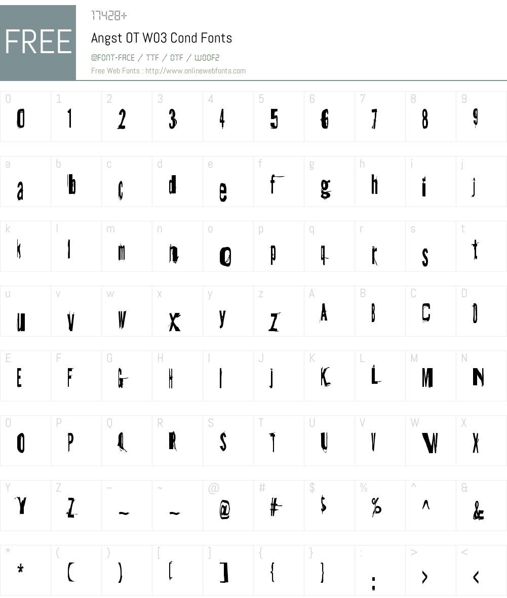 FF Angst Font Screenshots
