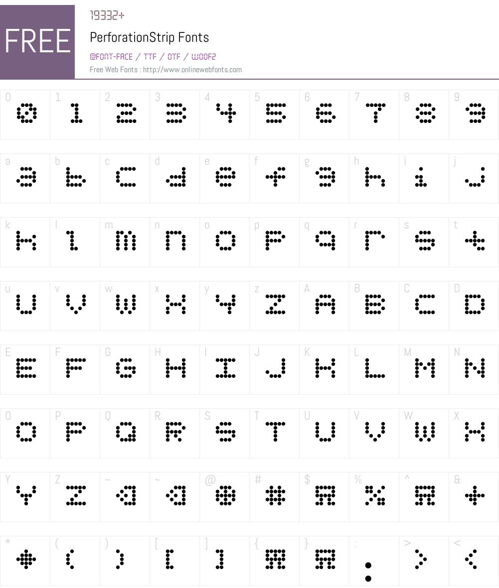PerforationStrip Font Screenshots