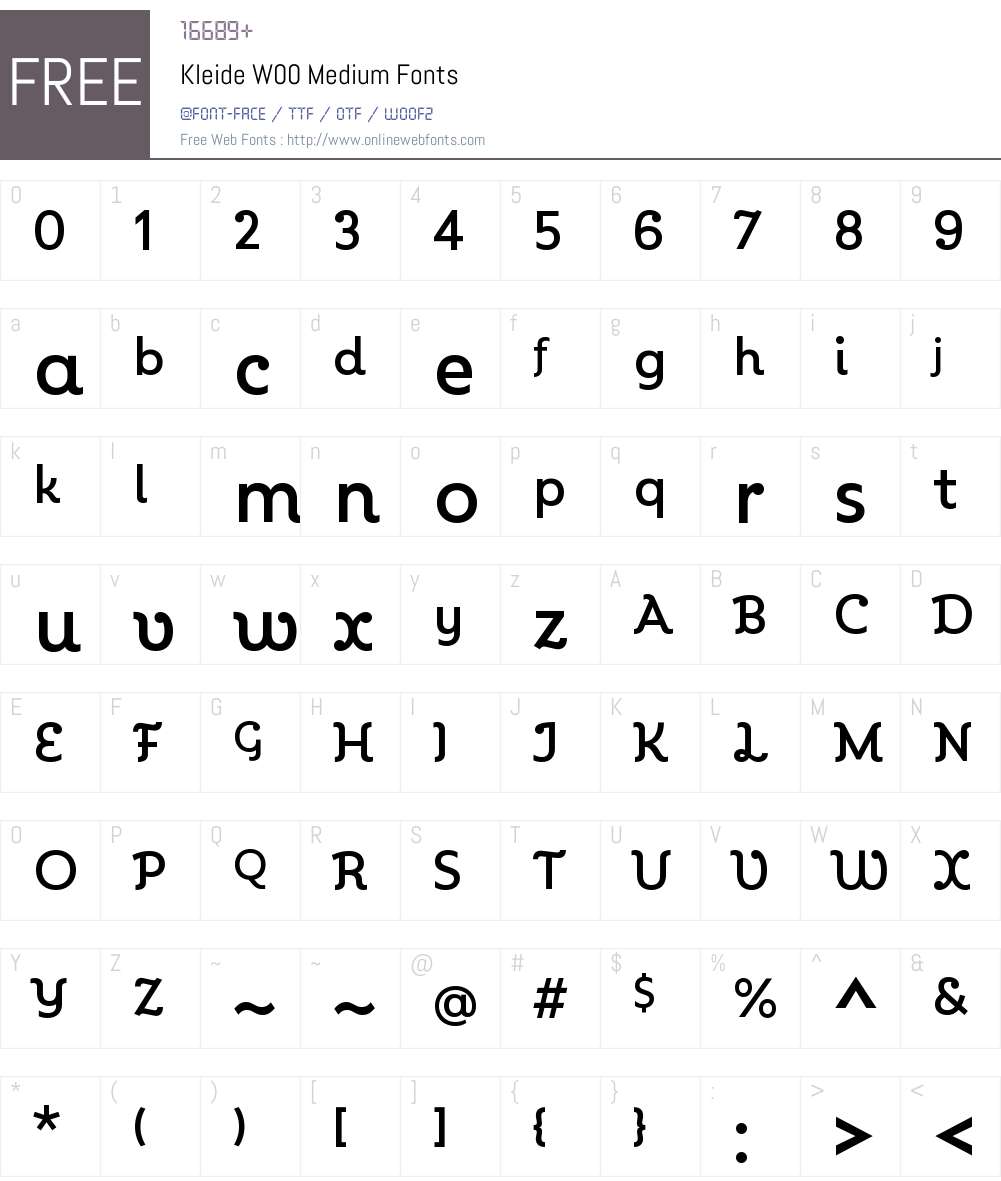 KleideW00-Medium Font Screenshots