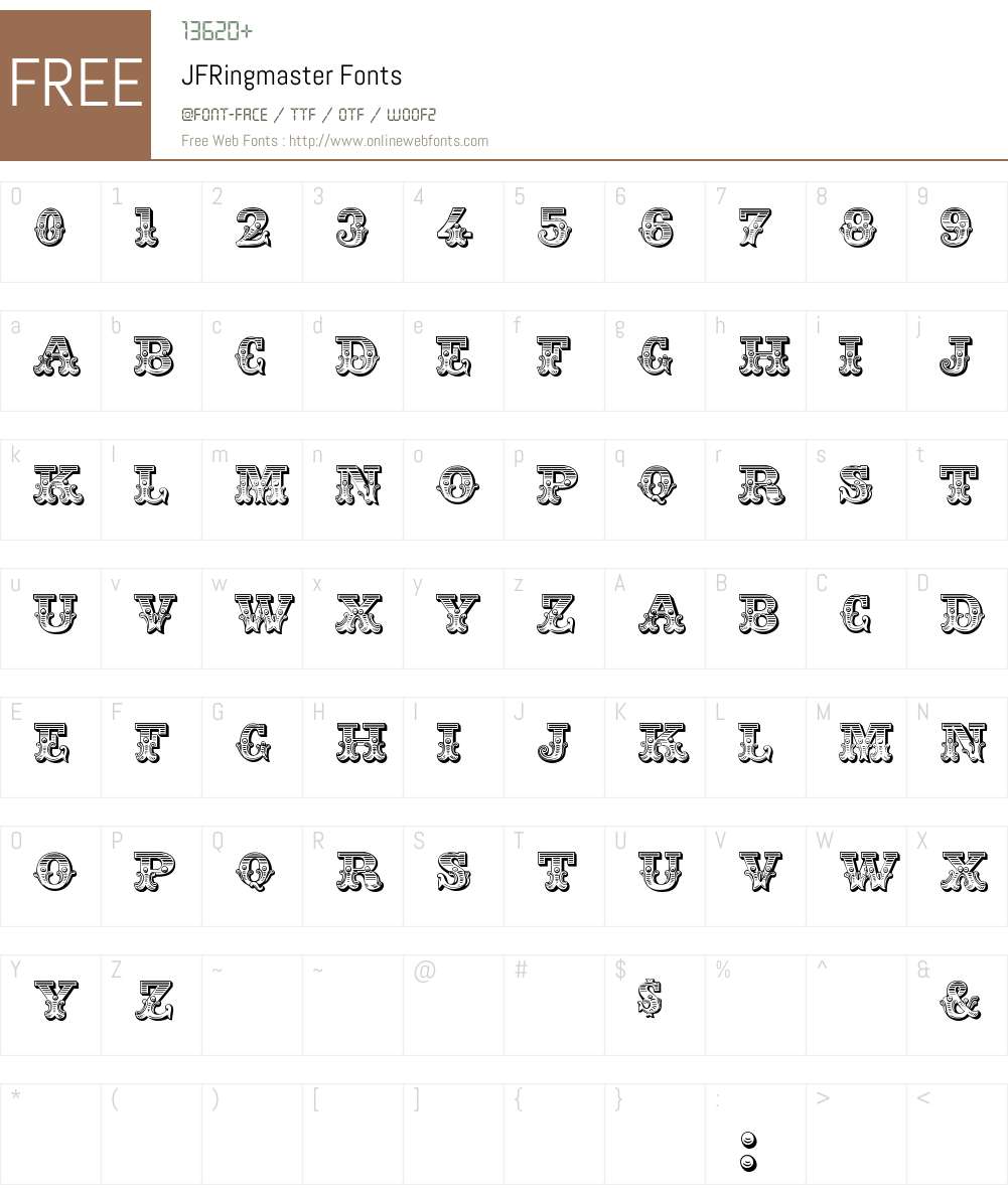 JFRingmaster Font Screenshots