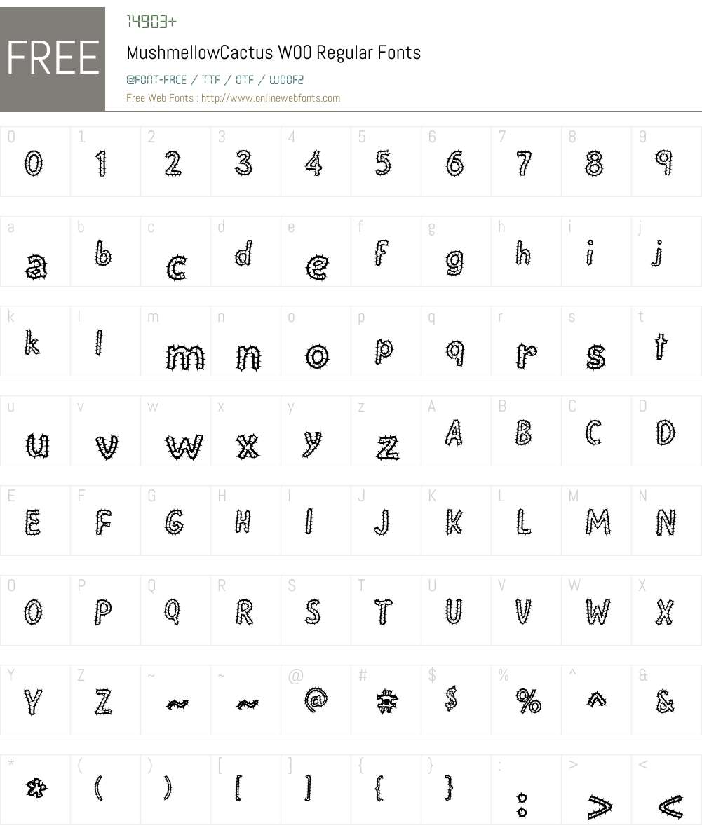 MushmellowCactusW00-Regular Font Screenshots