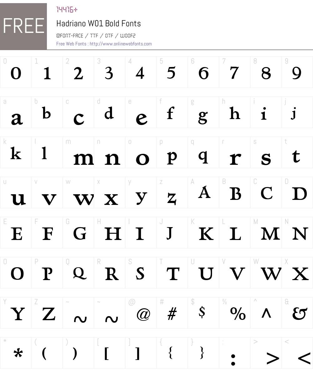 HadrianoW01-Bold Font Screenshots