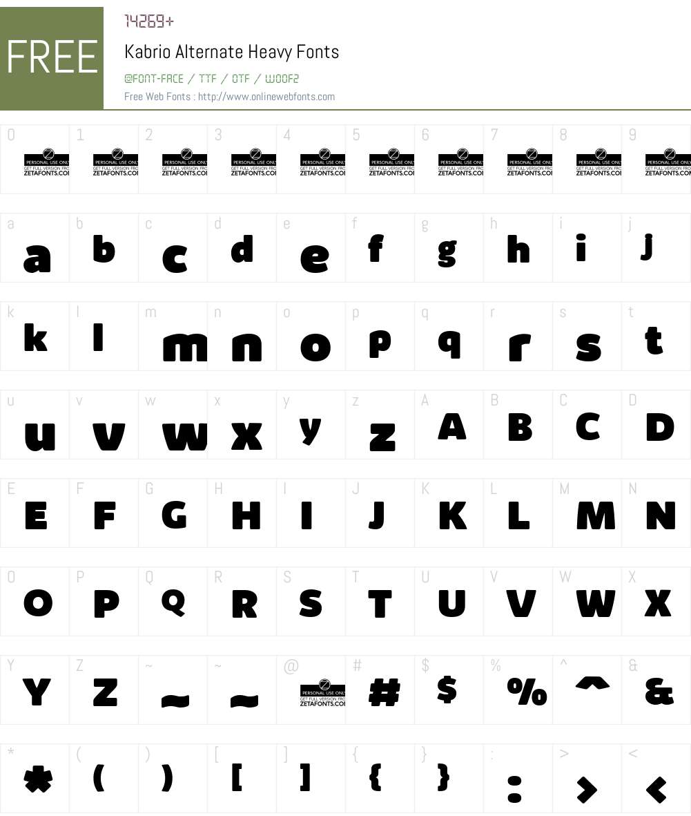 Kabrio Alternate Font Screenshots