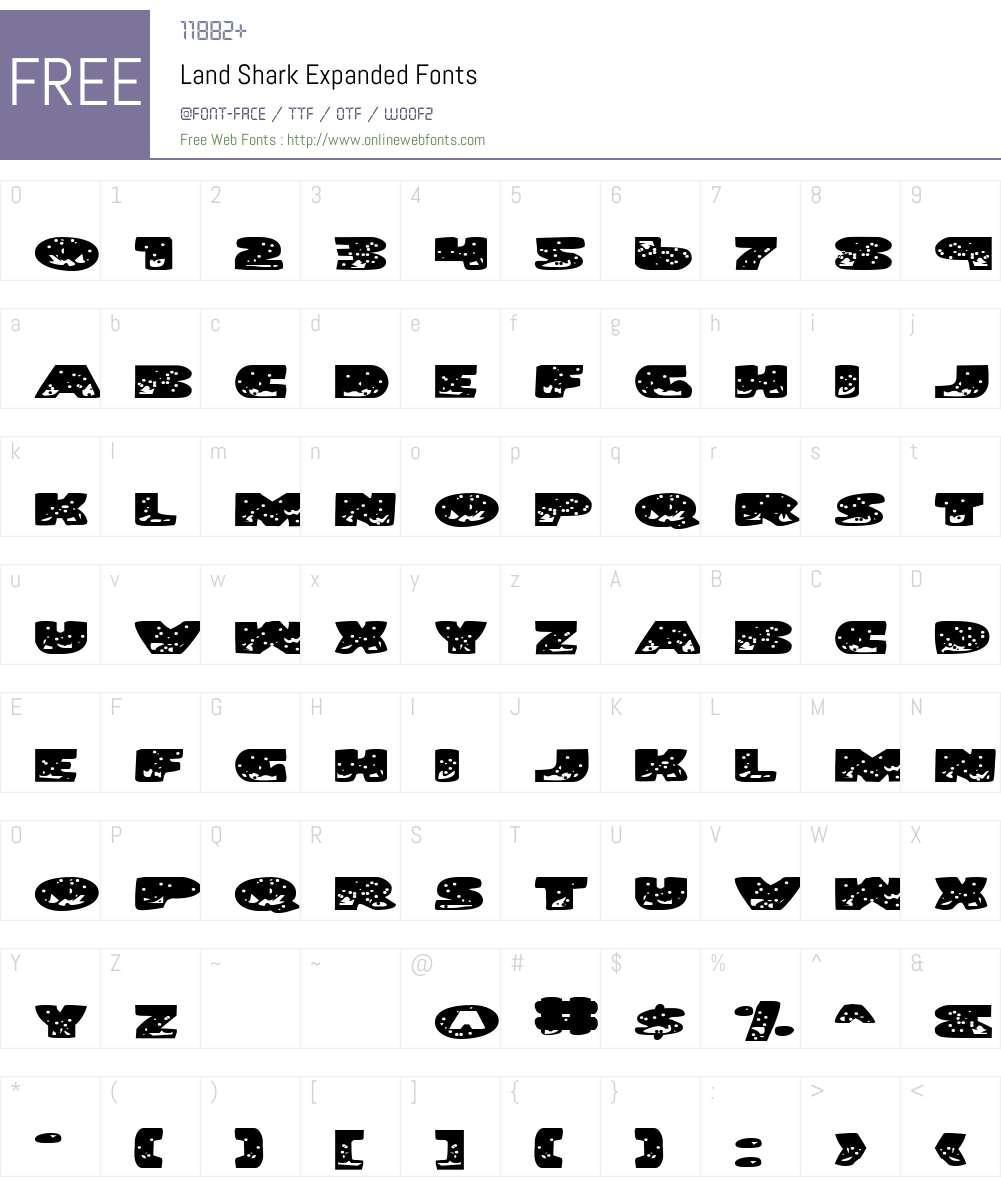 Land Shark Expanded Font Screenshots