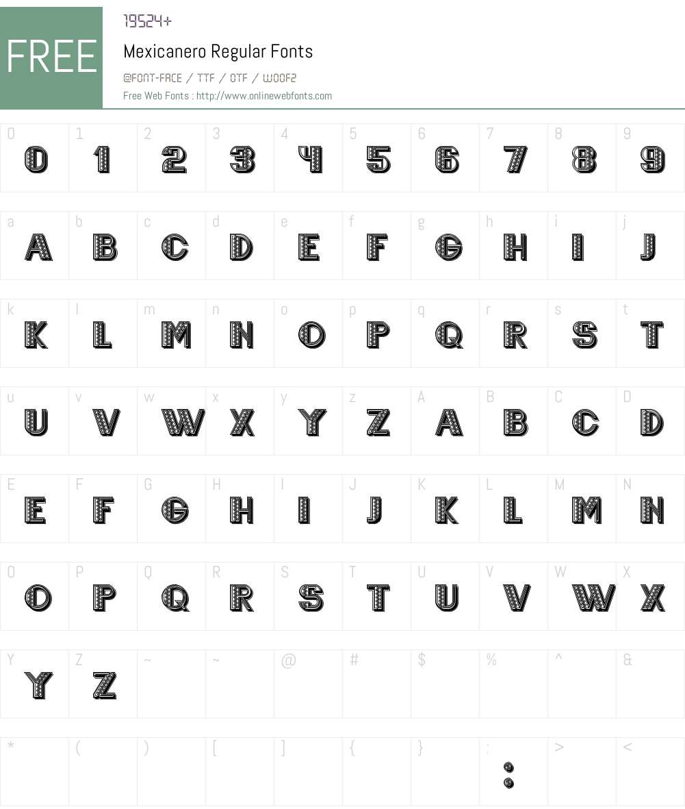 Mexicanero Font Screenshots