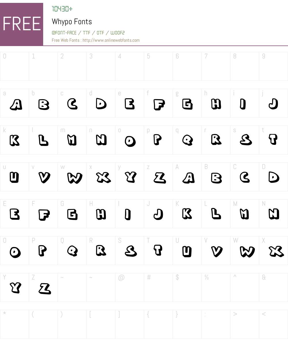 Whypo Font Screenshots