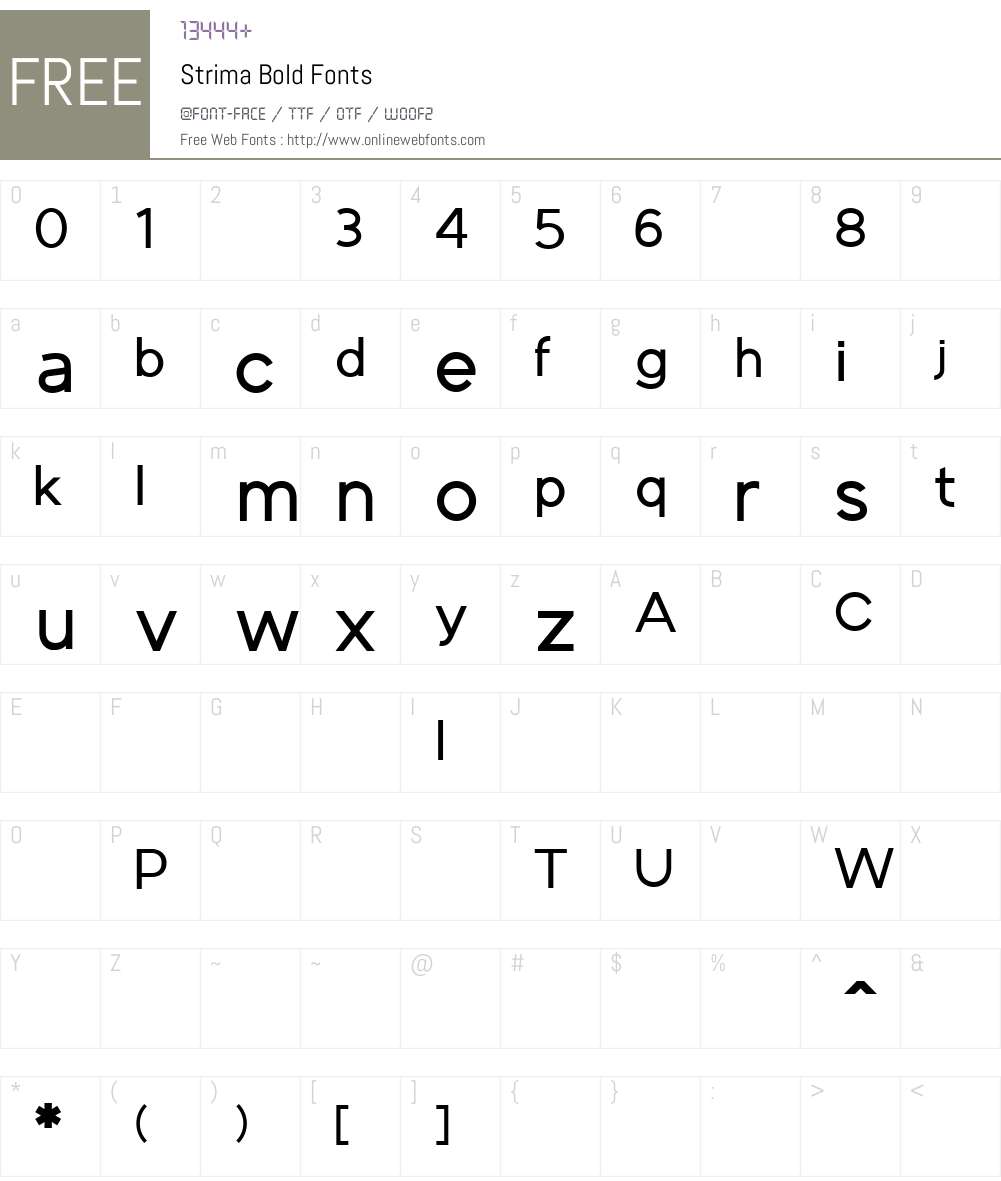 Strima-Bold Font Screenshots