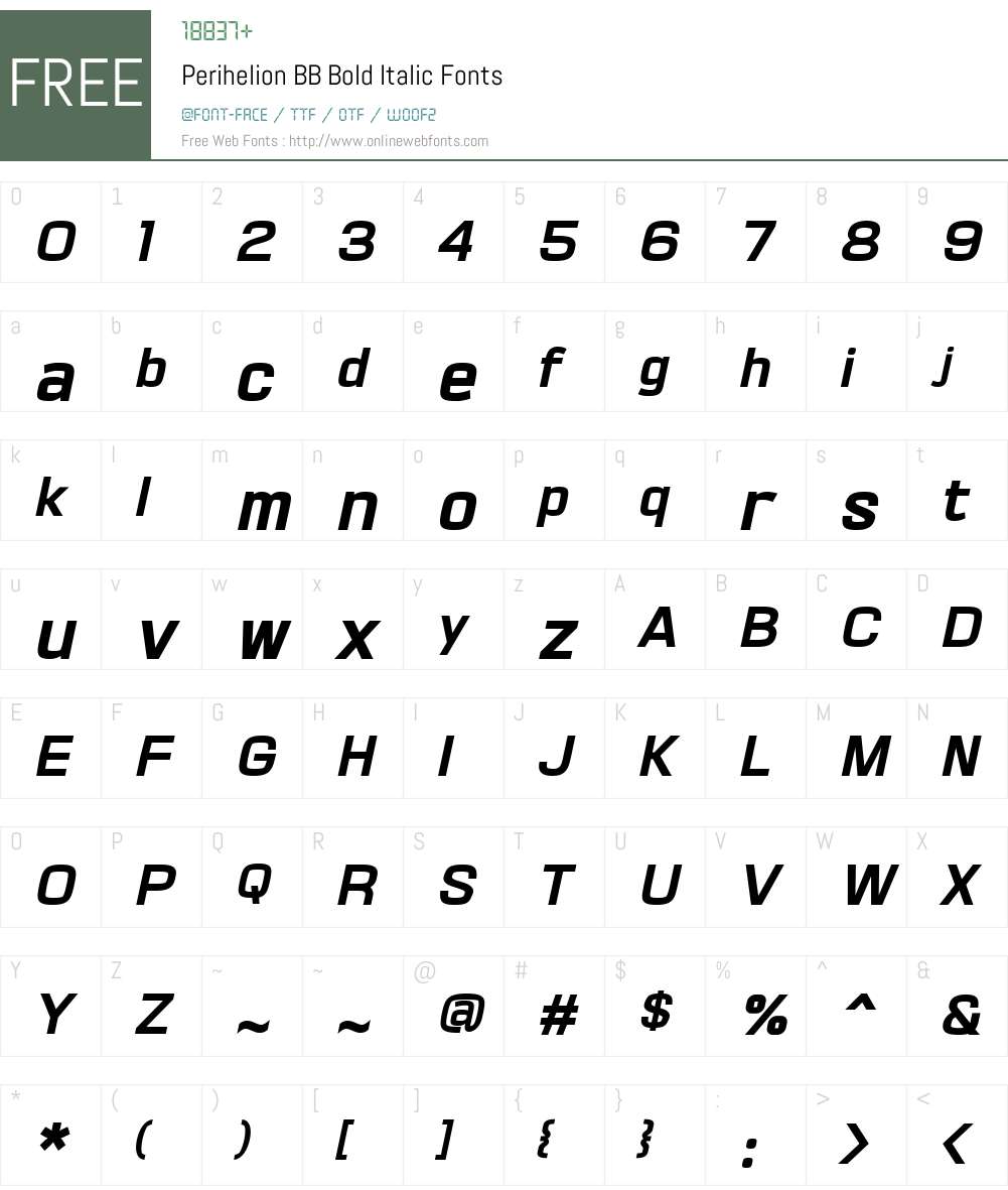 PerihelionBB-BoldItalic Font Screenshots