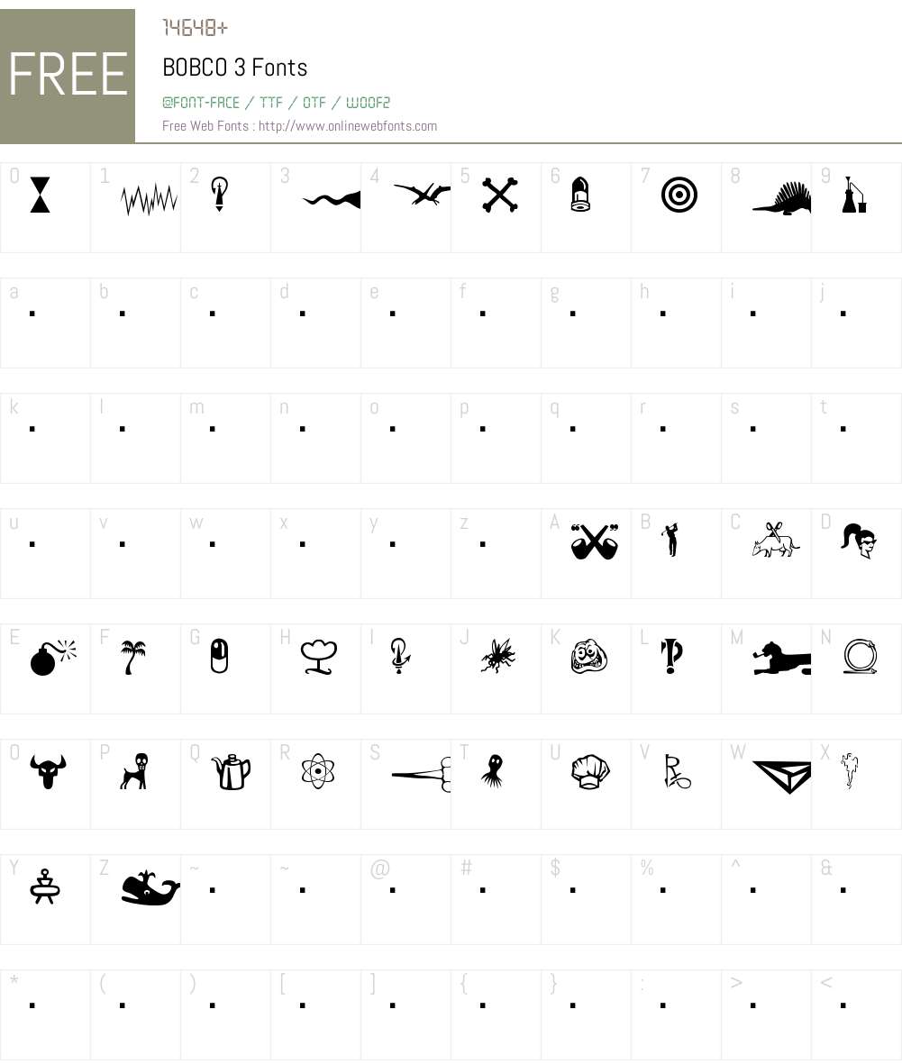 BOBCO 3 Font Screenshots
