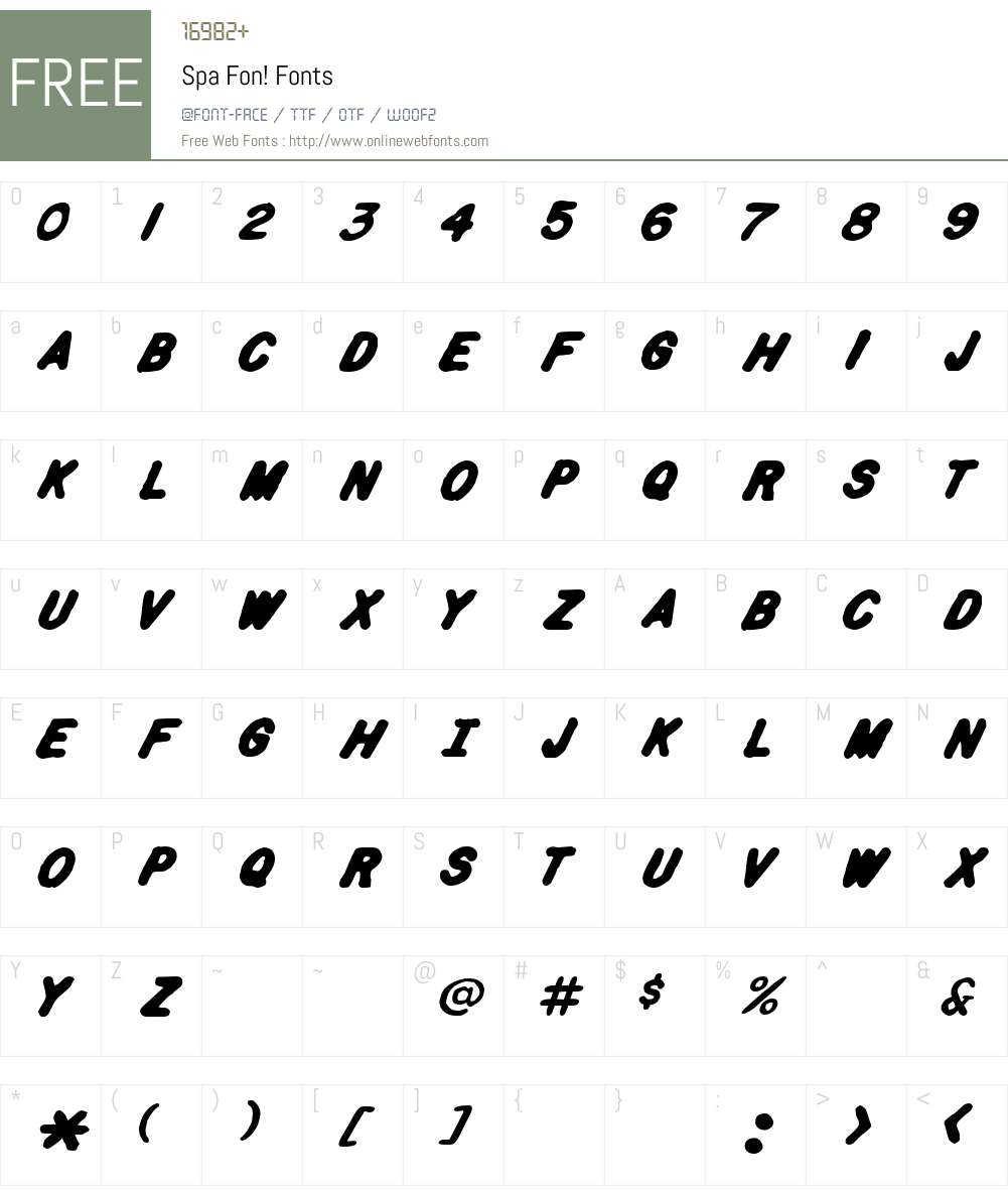 Spa Fon! Font Screenshots